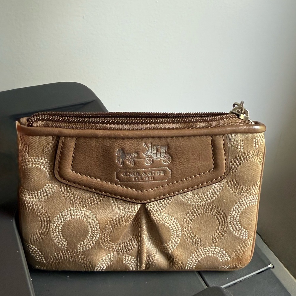 Coach Tan Signature Wristlet